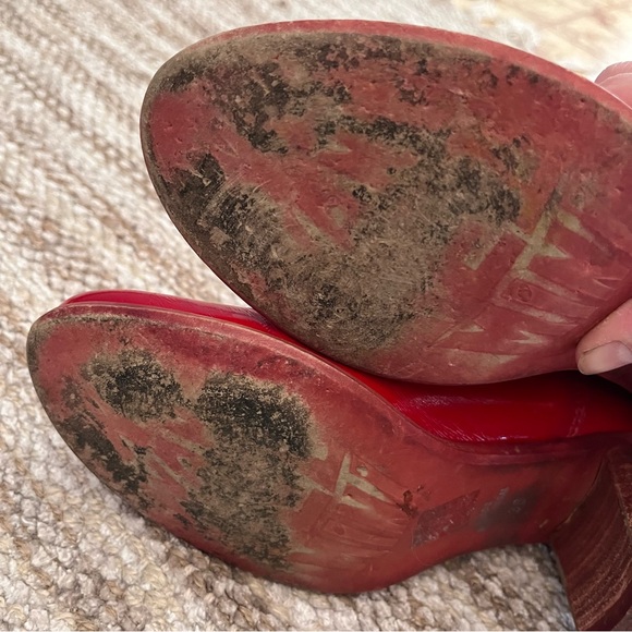 Red Leather Ankle Boots - Picture 8 of 16